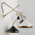 Staggered lamp arm adjustable bronze color wall lamp